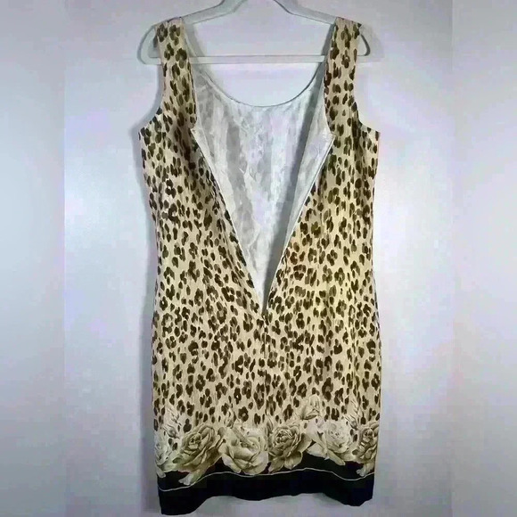 Bloomingdale’s Silk Sleeveless Animal Print Dress Size 12 - Picture 10 of 12